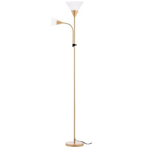 71.3" Torchiere Floor Lamp with Reading Light, Frosted Shade, Modern Design - 1 of 4