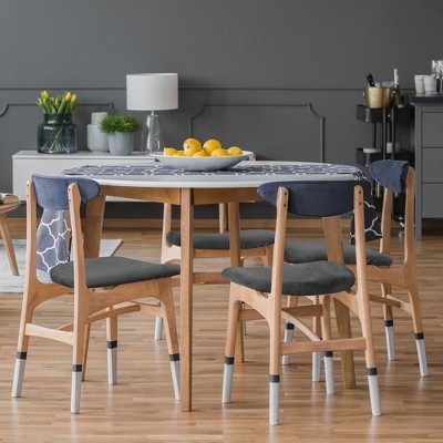 Dark Gray Velvet Stretch Dining Chair Slipcovers 18" x 18" Set of 6