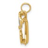 Black Bow Jewelry 14k Yellow Gold 3D Black Enameled Moveable Sunglasses Pendant - 2 of 4