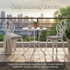 ZACHVO White Cast Aluminum Bistro Set – 3-Piece Outdoor Garden Patio Table and Chairs - 3 of 4