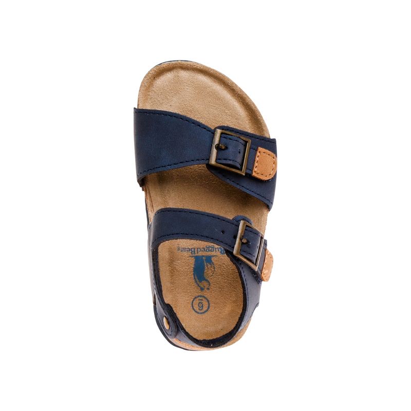 Rugged Bear Hook and Loop Girls' Boys' Footbed Sandals with Buckle Detail - Casual, Flat, Open Toe, Lightweight Summer Shoes (Toddler), 4 of 6