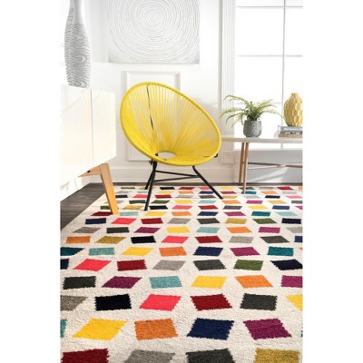 Multicolor Abstract Synthetic 8' x 10' Rectangular Area Rug