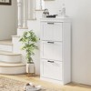 Yukimo Modern Shoe Storage Cabinet with 3 Flip Drawers, 15 Pairs Capacity, Slim Design for Entryway, White - 2 of 4