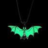 Glow in the Dark Bat Necklace - Gothic Stainless Steel Pendant for Halloween - 3 of 4