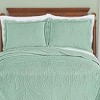 Collections Etc Luxe Textured Diamond Design Scalloped Edge Pillow Sham - 2 of 3