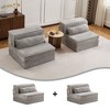 Oversized 2 Seater Circle Fleece Convertible Boneless Sectional Sofa with 2 Pillows and DIY Modular Design - 4 of 4