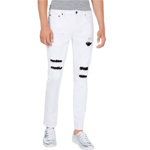 I.N.C International Concepts Mens Studded Repair Skinny Fit Jeans, White, 38W x 32L - 1 of 1