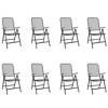 vidaXL Anthracite Metal Mesh Patio Dining Set - Outdoor Furniture Conversation Set with Foldable Chairs and Adjustable Reclining Seats - 3 of 4
