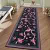 Washable Modern Floral Cute Bow Rug Non Slip Low Pile Rug Soft Contemporary Throw Floor Cover Foldable Indoor Carpet for Living Room Bedroom Nursery - 3 of 4