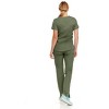 MediChic Women's V-Neck Scrub Set Straight Leg Six Pocket Cargo Scrub Pants with 4-Way Stretch Scrubs Sets - 2 of 4