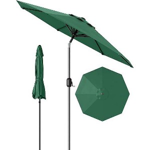 9FT Outdoor Patio Umbrella, Heavy-Duty Steel Frame with Crank & Tilt, UV Block Waterproof Canopy for Garden, Pool & Deck - 1 of 4