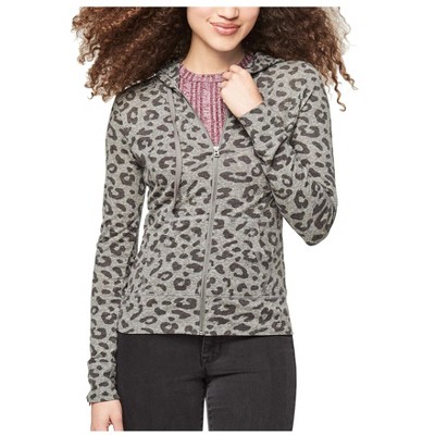 Aeropostale Womens Leopard Hoodie Sweatshirt