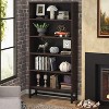 Hommoo 70.8” Bookcase, Large Bookshelf Organizer with 5-Tier Storage Shelves with LED Lights powered by USB - image 4 of 4