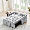 TIRAMISUBEST Convertible 55-Inch Sleeper Sofa Bed,Velvet Loveseat with Pull-Out Bed, Adjustable Backrest & Side Pockets for Small Spaces - 4 of 4
