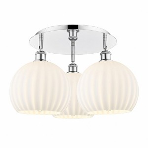 White Venetian - 3 Light Flush Mount In Modern Style-12.75 Inches Tall and 21.75 Inches Wide - 1 of 1