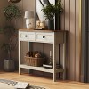 Bella Depot Farmhouse Console Table with 2 Drawers and Bottom Shelf - 2 of 4