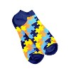 Puzzle Pattern Colorful Ankle Socks (Men's Sizes, Adult Large) from the Sock Panda - 2 of 3