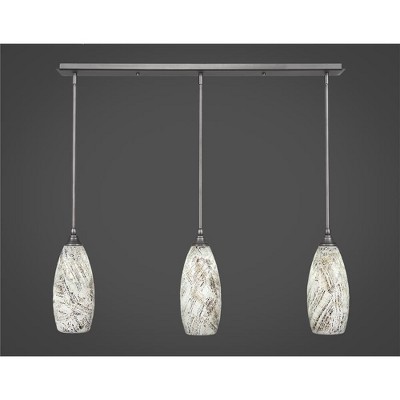 Toltec Lighting Any 3 - Light Chandelier in  Brushed Nickel with 5.5" Natural Fusion Shade