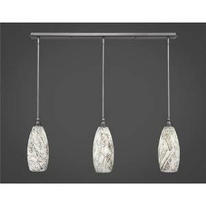 Toltec Lighting Any 3 - Light Chandelier in  Brushed Nickel with 5.5" Natural Fusion Shade - 1 of 1