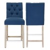 WestinTrends 24" Linen Fabric Tufted Counter Stool (Set of 2) - 3 of 4