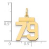 Black Bow Jewelry 14k Yellow Gold, Athletic Collection, Small Polished Number 79 Pendant - 2 of 3