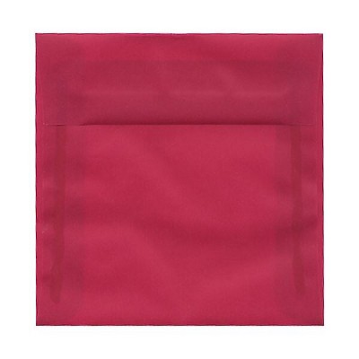 JAM Paper 6 x 6 Square Translucent Vellum Invitation Envelopes Magenta Pink 1591922
