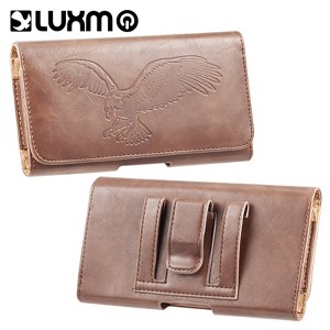 LUXMO Large Horizontal Universal Leather Pouch- Brown - 1 of 4