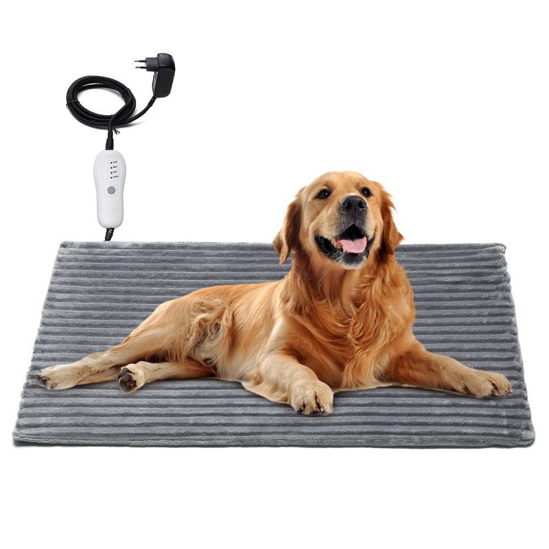 Pet Heating Pad for Cat Dog, Electric Heated Dog Mat with Chew Resistant Cord, Auto Shut Off Timer, DC Power, 18"x16", 1 of 5