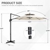 Ainfox 10ft Patio Umbrella LED Solar Lights for Deck, Pool, Garden - 3 of 4