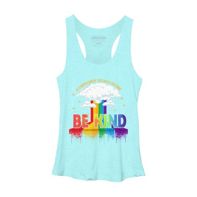 Adult Design By Humans You Can Be Anything Be Kind Pride By Legato Tendo Racerback Tank Top