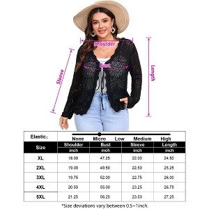 Women's Plus Size Tie Front Cardigan Sweaters Long Sleeve Bow Sweater Fall Winter Outerwear Tops - 1 of 4