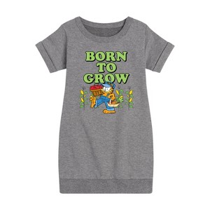 Girls' - Garfield - Born To Grow Graphic Short Sleeve Fleece Dress - 1 of 3