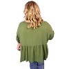 Women's Half Button Down Gauze Babydoll Top - First Love - 3 of 3