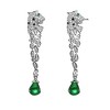 Guili Sterling Silver White Gold Plated Fauna Drop Earrings with Emerald Green Cubic Zirconia, A Beautiful Nature-Inspired Accessory for a Bold Look - 3 of 3