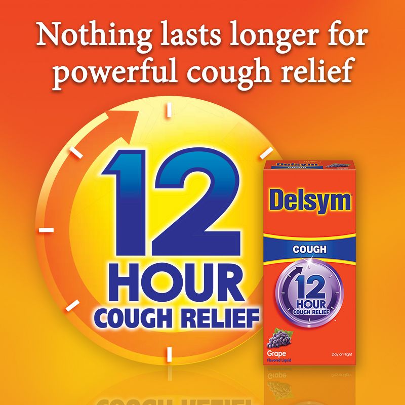 Delsym 12 Hr Cough Relief Liquid - Dextromethorphan - Grape - 3 fl oz, 4 of 15