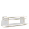 Polifurniture Ecofriendly Garden TV Stand for TVs up to 55" White/Light Brown: Modern Media Console with Open Shelves - 3 of 4
