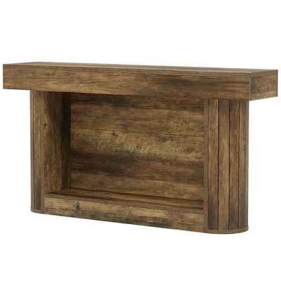 Resenkos Entryway Table, Console Sofa Table,63" Console Table, 2-Tier Entry Hallway Table Sofa Table Behind Couch Brown