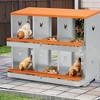 Metal Chicken Nesting Boxes, Two-Tier Chicken Egg Laying Box with 6 Compartments Large Vented Holes Chicken Coop - 2 of 4