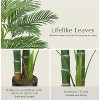 Artificial Golden Cane Palm Trees, Tall Triple Trunk Faux Palm Plant, UV Resistant, Potted for Indoor Outdoor Home or Office Decor - 3 of 4