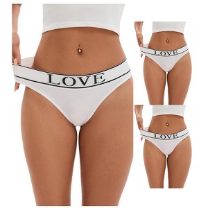 INSPIRE CHIC 3 Packs Women's Mid-Waisted Underwear No Trace Briefs High Elasticity Soft Strech Ladies Panties - 1 of 4