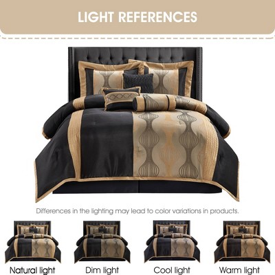 King Black and Silver Microfiber 7-Piece Comforter Set