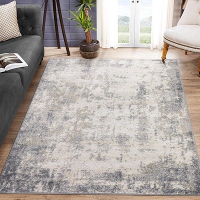 Abstract Rug Modern Rugs for Living Room Bedroom Non-Slip Non-Shedding Indoor Throw Carpet, 5'3" x 7'3" Gray
