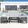 LayinSun 9-Piece Large Outdoor Modular L-Shaped Sectional Set with Coffee Table - 2 of 4