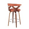 Set of 2 Gardenia Mid-Century Modern Counter Height Barstools Orange - Lumisource: Swivel, Wood & Metal Frame, Polyester Upholstery - 4 of 4