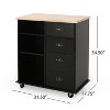 NicBex Mobile Kitchen Island Cart Morden Kitchen Carts on Wheels with Storage, 1 Cabinets Door, 2 Drawers and 3 Shlves for Dining Rooms - 2 of 4