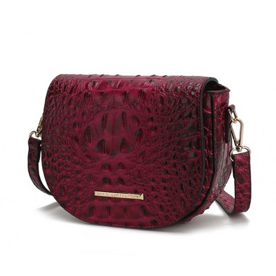 MKF Collection Amalia Crossbody Bag Croc-Embossed Vegan Leather Shoulder Bag Handbag by Mia K