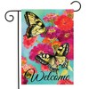 Morning Butterflies Spring Garden Flag Welcome Floral 18" x 12.5" Briarwood Lane - image 2 of 4