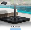 4 Pieces Cantilever Patio Umbrella Base Stand, Outdoor Offset Umbrella Weight Plates, 158 lb Capacity Sand or 60 Liter Capacity Water - 4 of 4