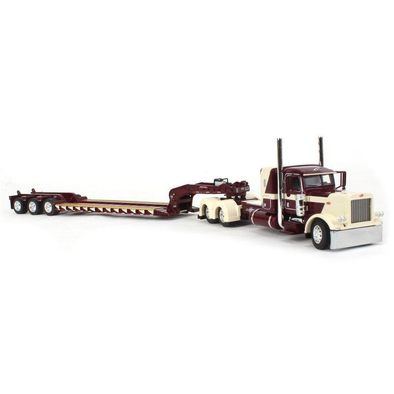 First Gear DCP 1/64 R.L. Spartz Trucking Garnet Peterbilt 389 with 36" Flat Top Sleeper and Red Fontaine Magnitude Lowboy Tri-Axle Trailer 60-1697, 2 of 7