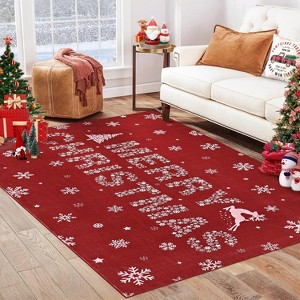 Fulvari Christmas Rug Holiday Merry Christmas Non-Slip Doormat Runner Rug Decorative Xmas Kitchen Floor Mat for Home Decoration - 1 of 4